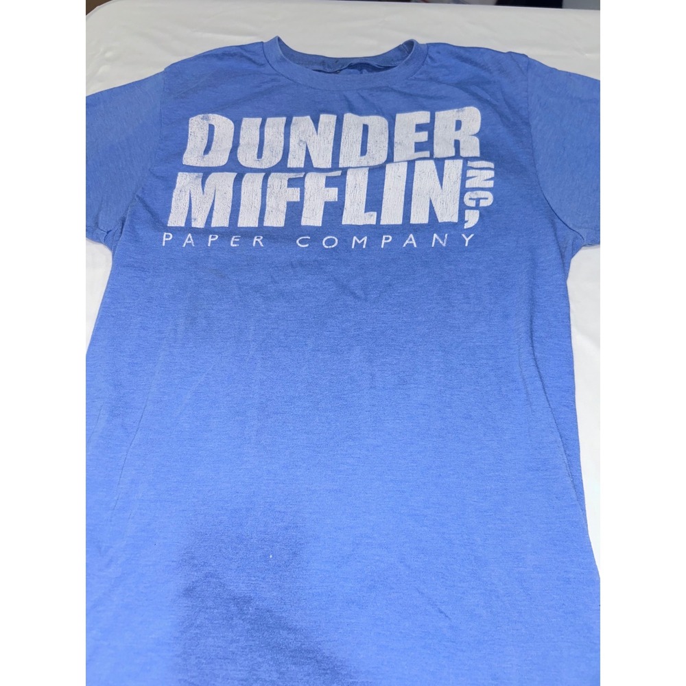 The Office Dunder Mifflin Paper Co T-Shirt Blue Ripple Junction Mens Medium‎ - Picture 2 of 4
